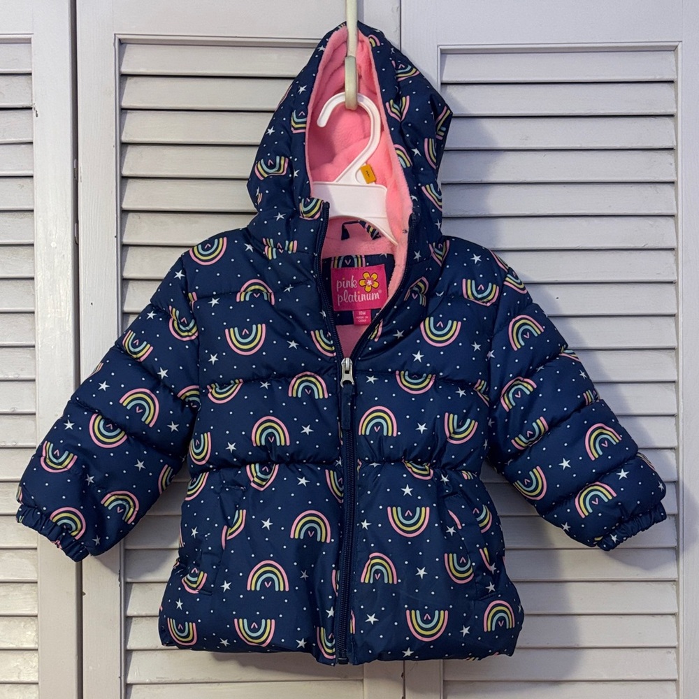 Pink Platinum Puffer Jacket